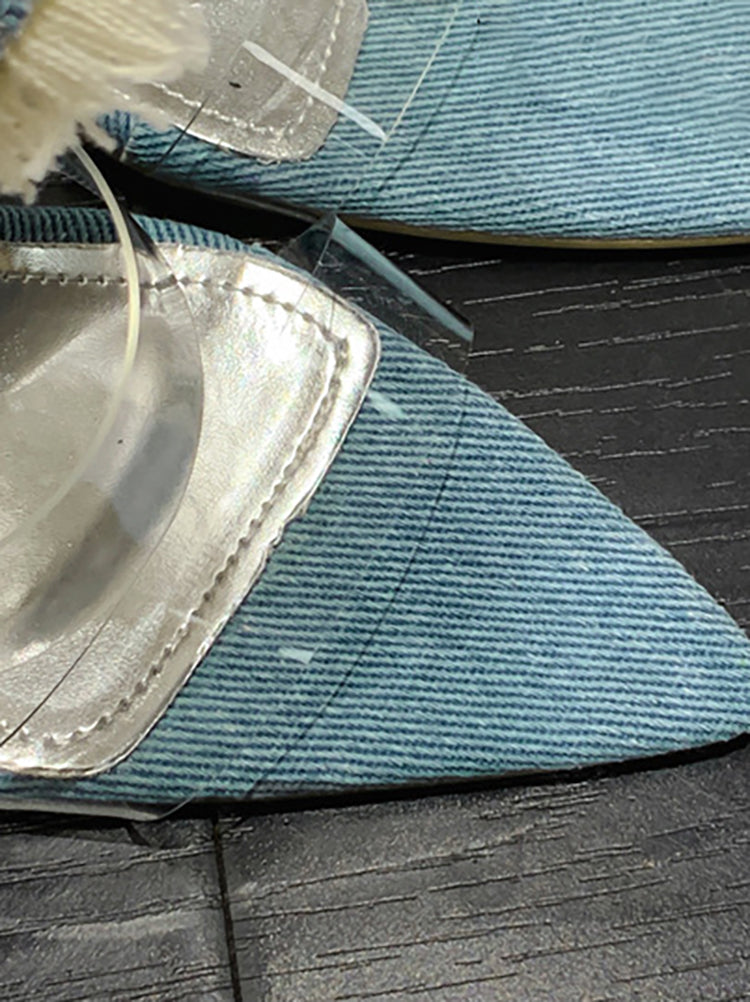 Denim Spiral Strap Sandal