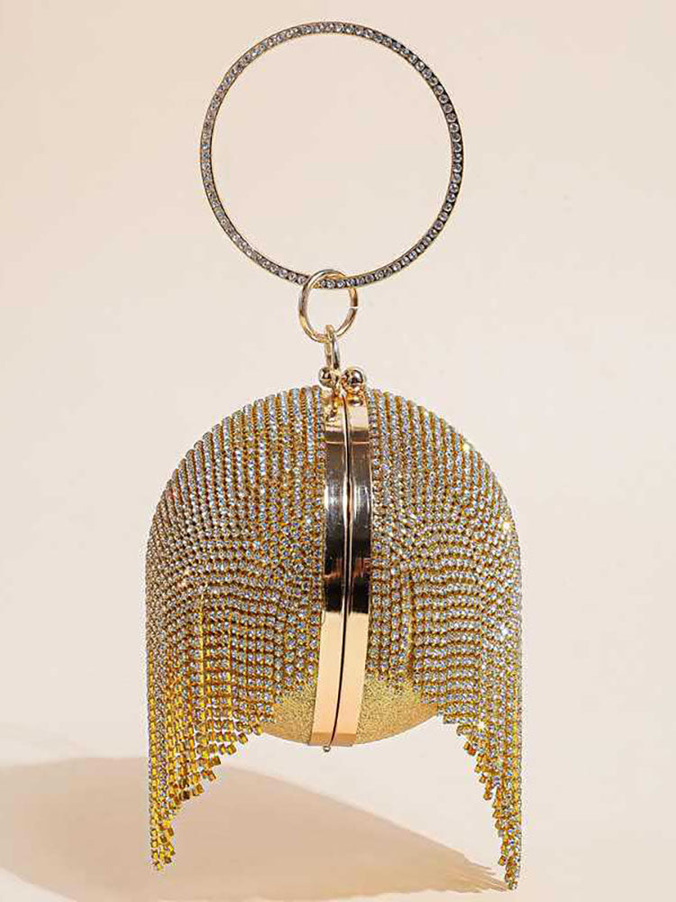 Rhinestone Tassel Clutch Handbag