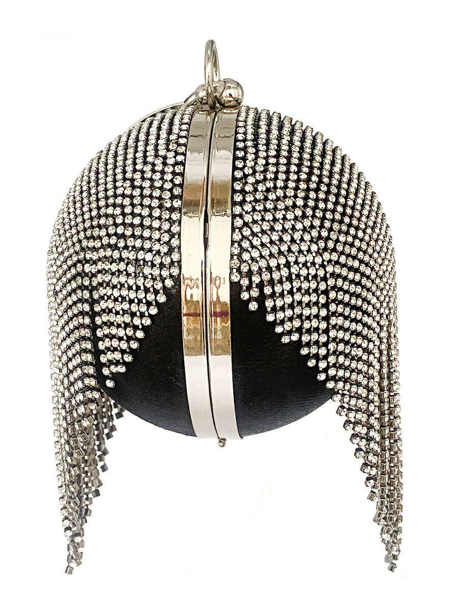 Rhinestone Tassel Clutch Handbag