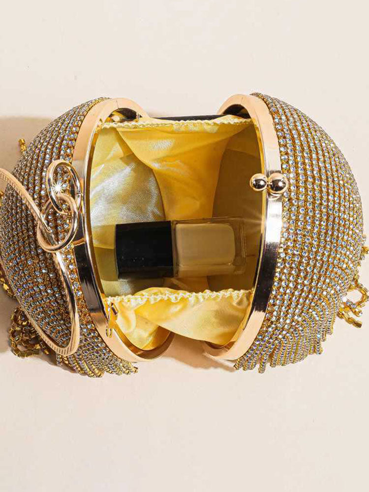 Rhinestone Tassel Clutch Handbag